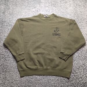 Vintage US Marines Sweater Adult Large Green United States Military Sweatshirt